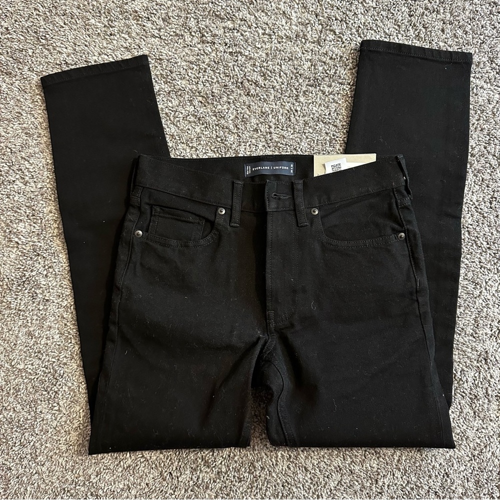 Everlane The Slim Jean Performance Jean Uniform Black Jeans Denim Size 28x28 NWT